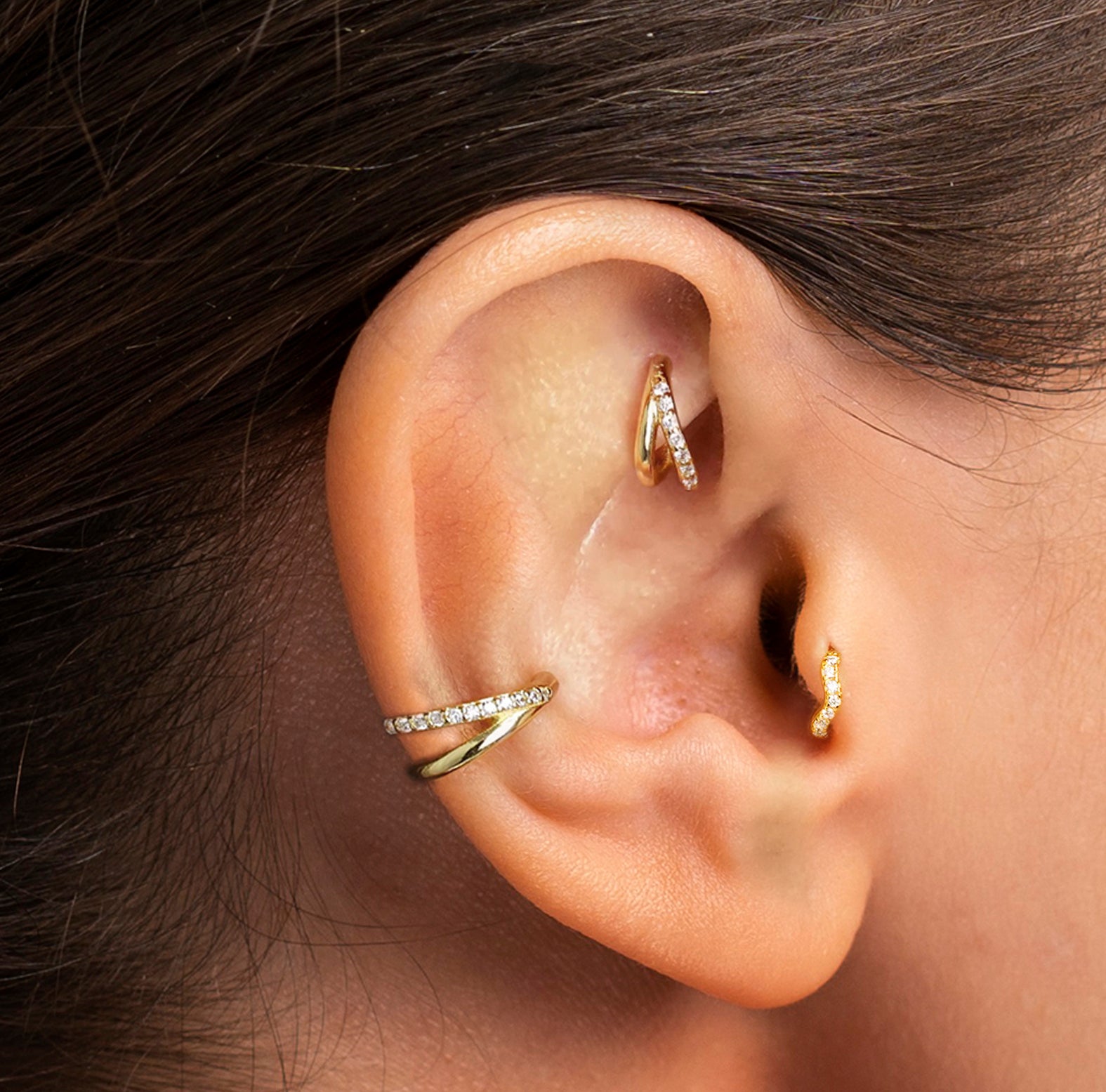 Crystal Clicker Tragus Piercing Hoop Earring