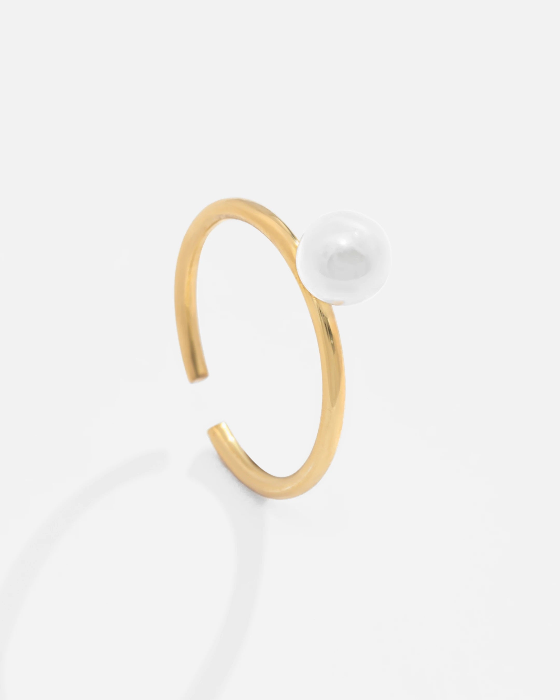 Silver Classic Adjustable Pearl Ring Gold Filled