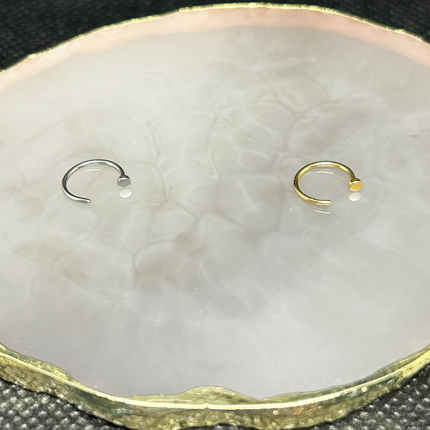 C Shape Nose Ring Hoops Ears and Nose Piercing Silver