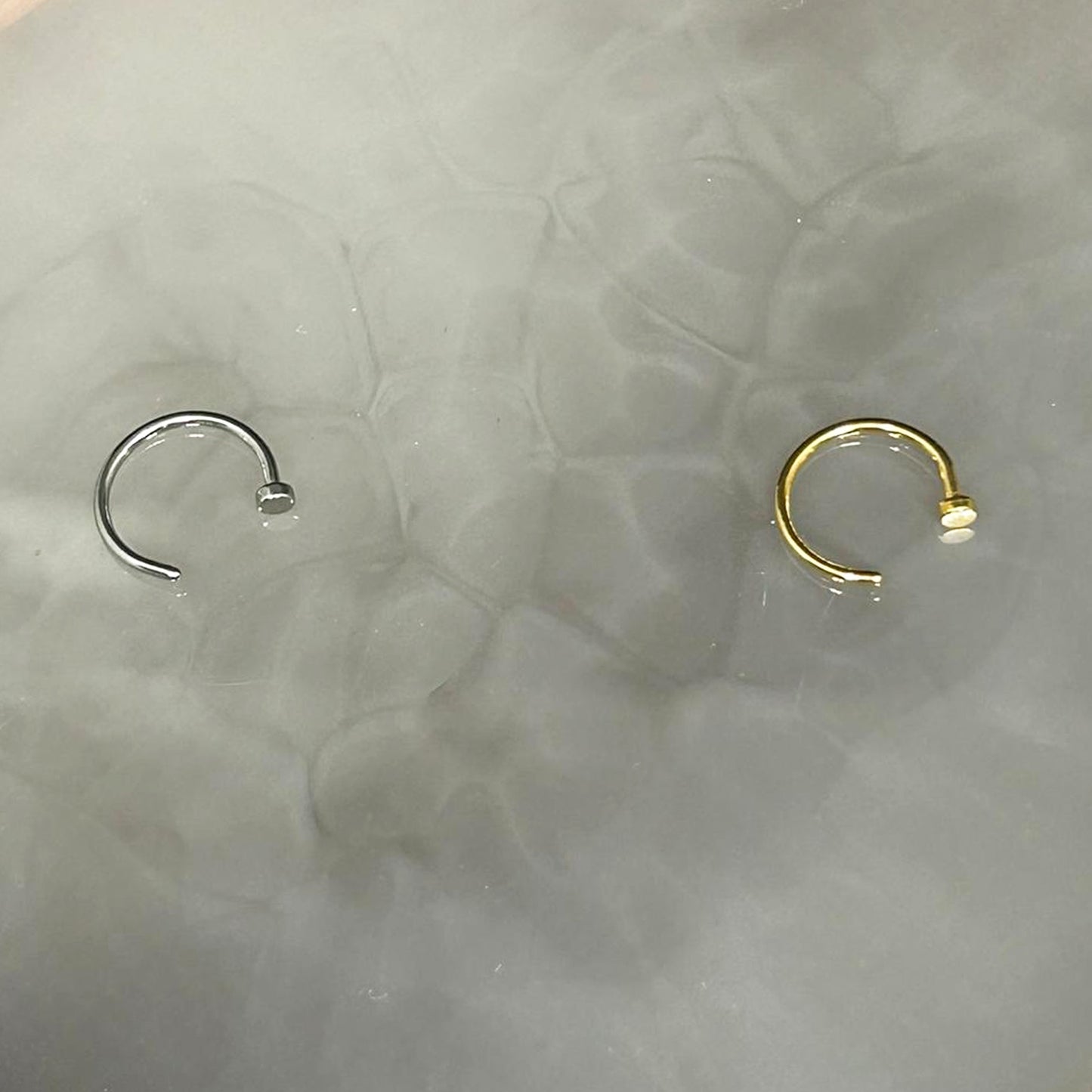 C Shape Nose Ring Hoops Ears and Nose Piercing Silver