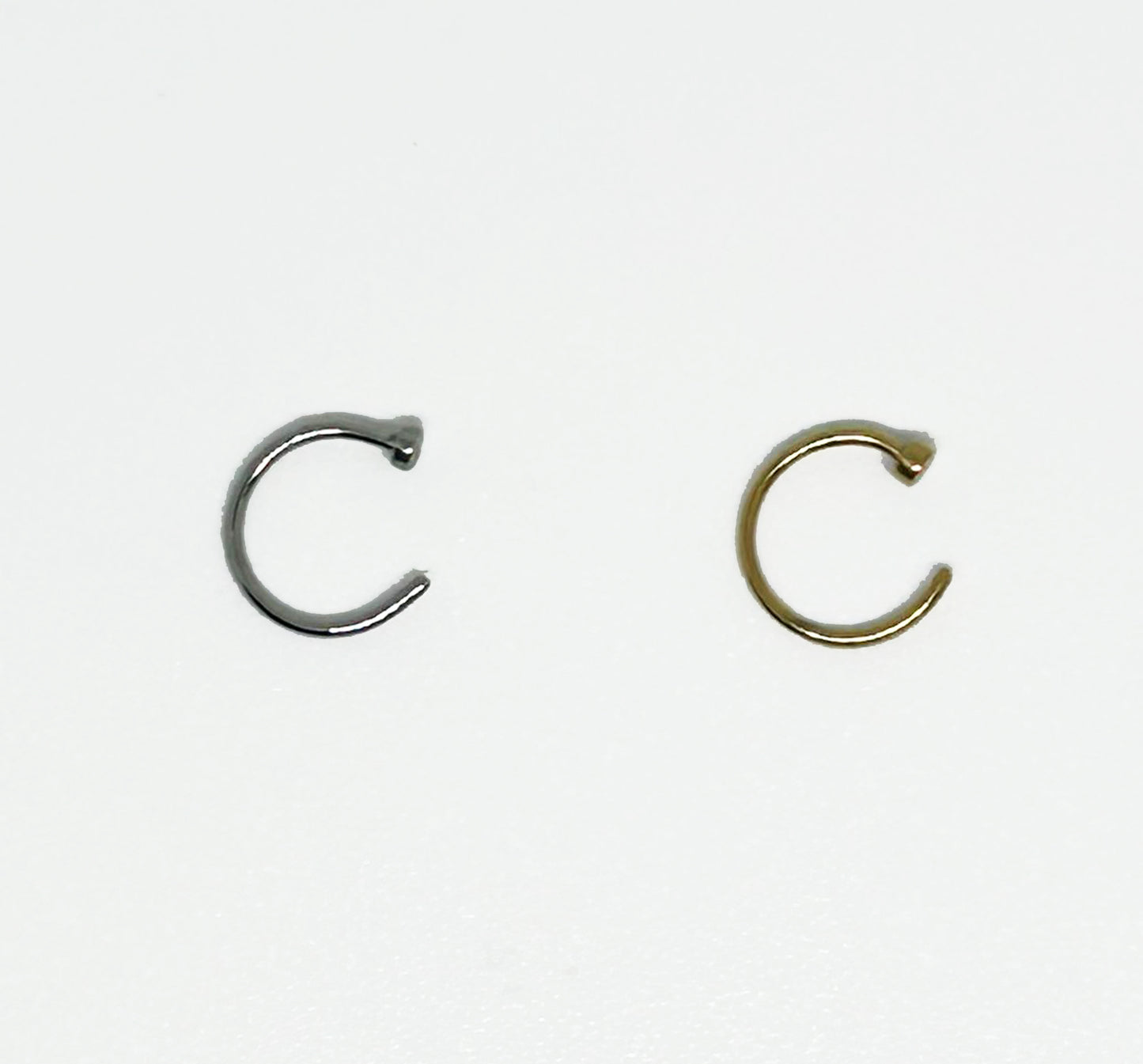 C Shape Nose Ring Hoops Ears and Nose Piercing Silver