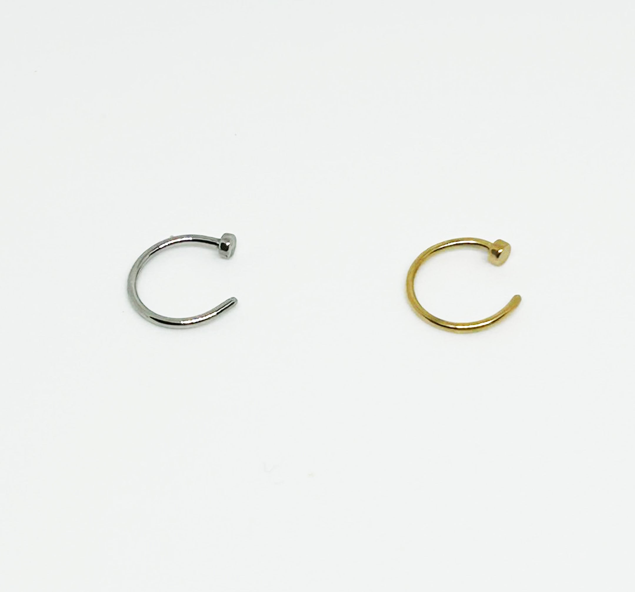 C Shape Nose Ring Hoops Ears and Nose Piercing Gold Filled