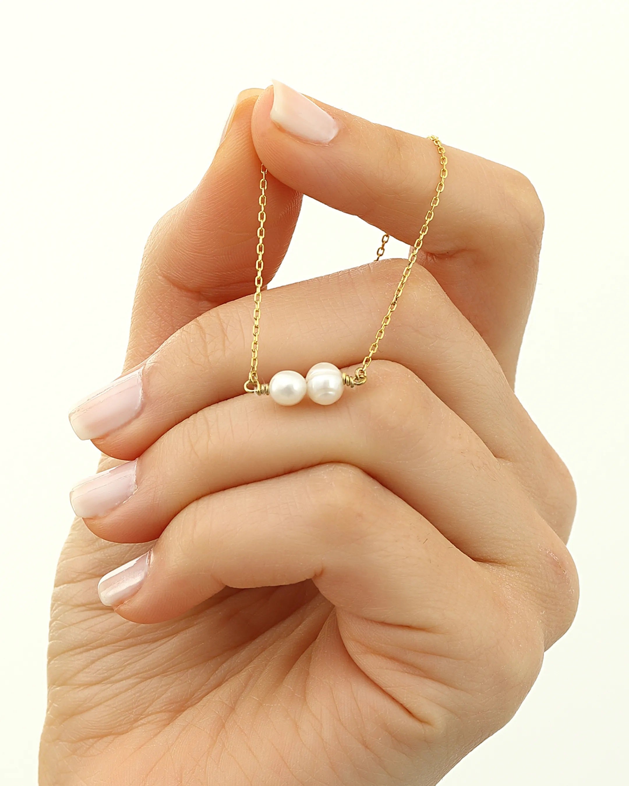 Modern Gold Filled Double Baroque Pearl Necklace