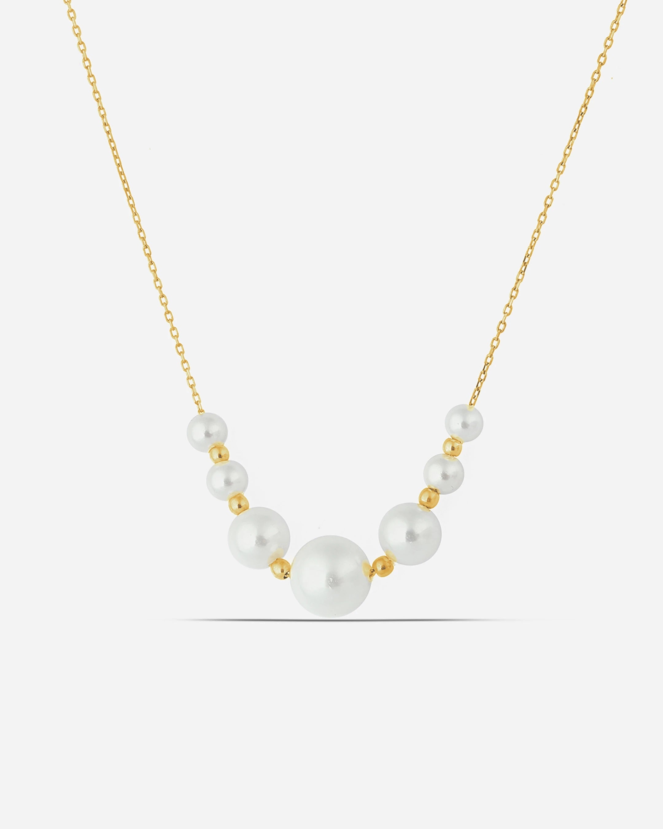 Modern Silver Layered Pearl Necklace Gold Filled