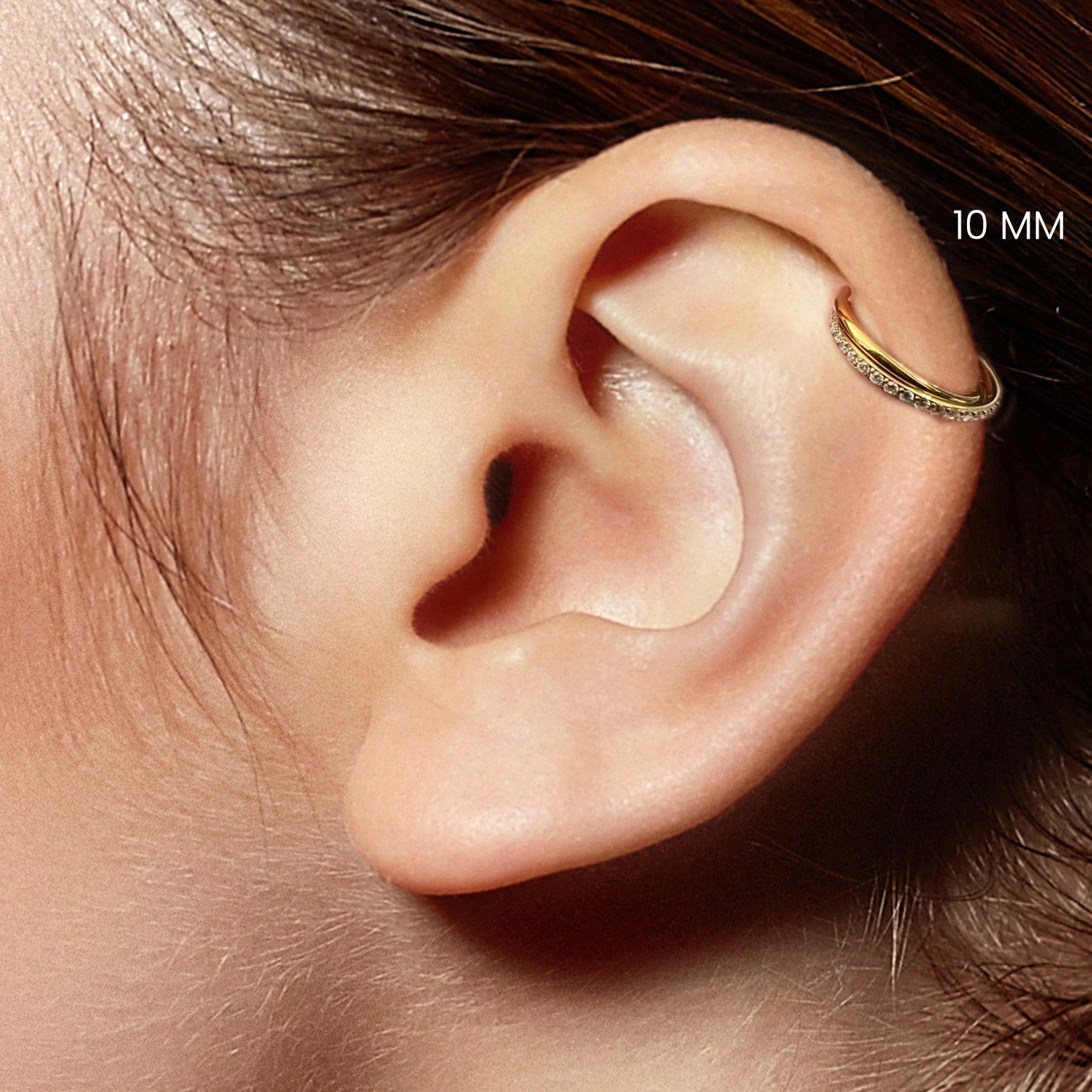 Crystal Double Row Helix Piercing