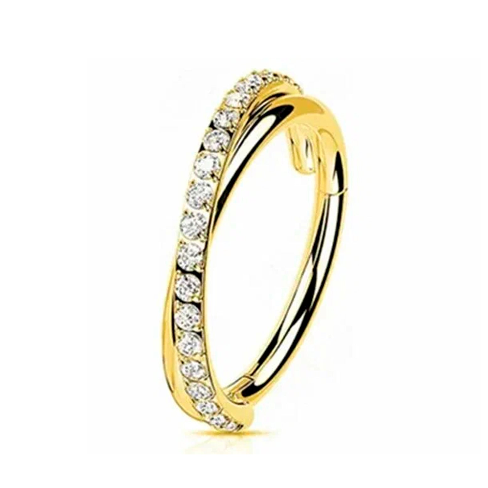 Crystal Double Row Helix Piercing