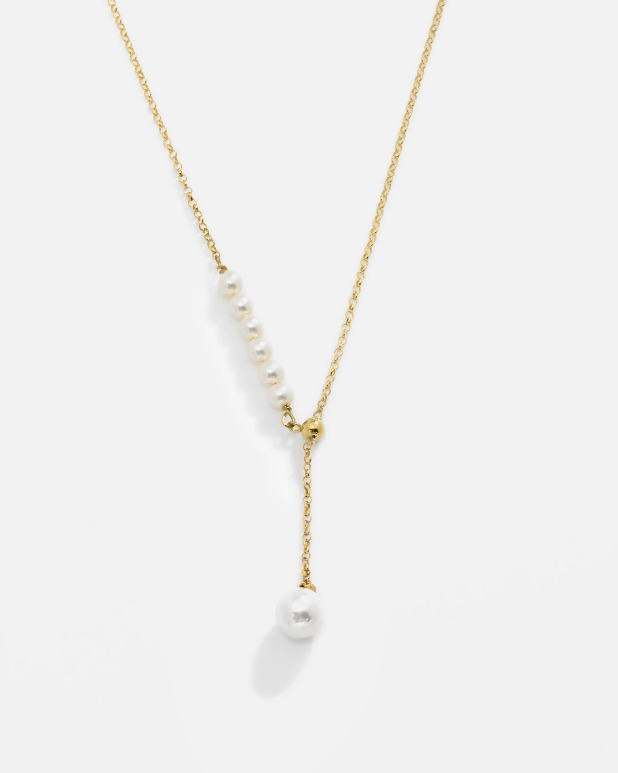 Modern Gold Filled Pearl Drop Necklace Gold Filled