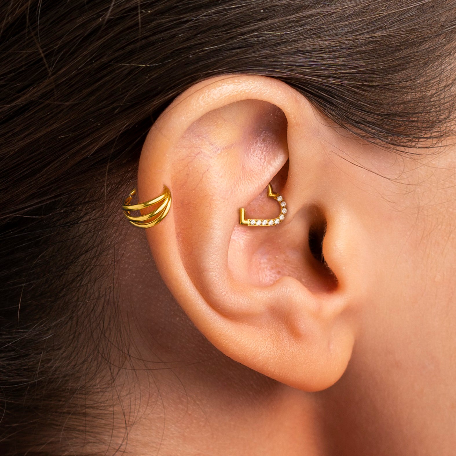 Crystal Heart Clicker Daith Piercing