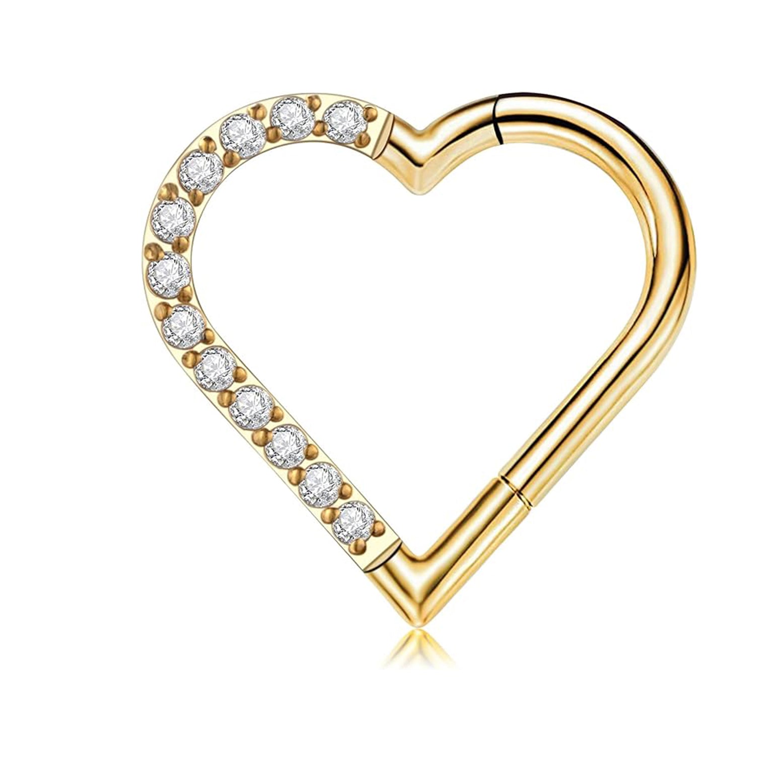 Crystal Heart Clicker Daith Piercing