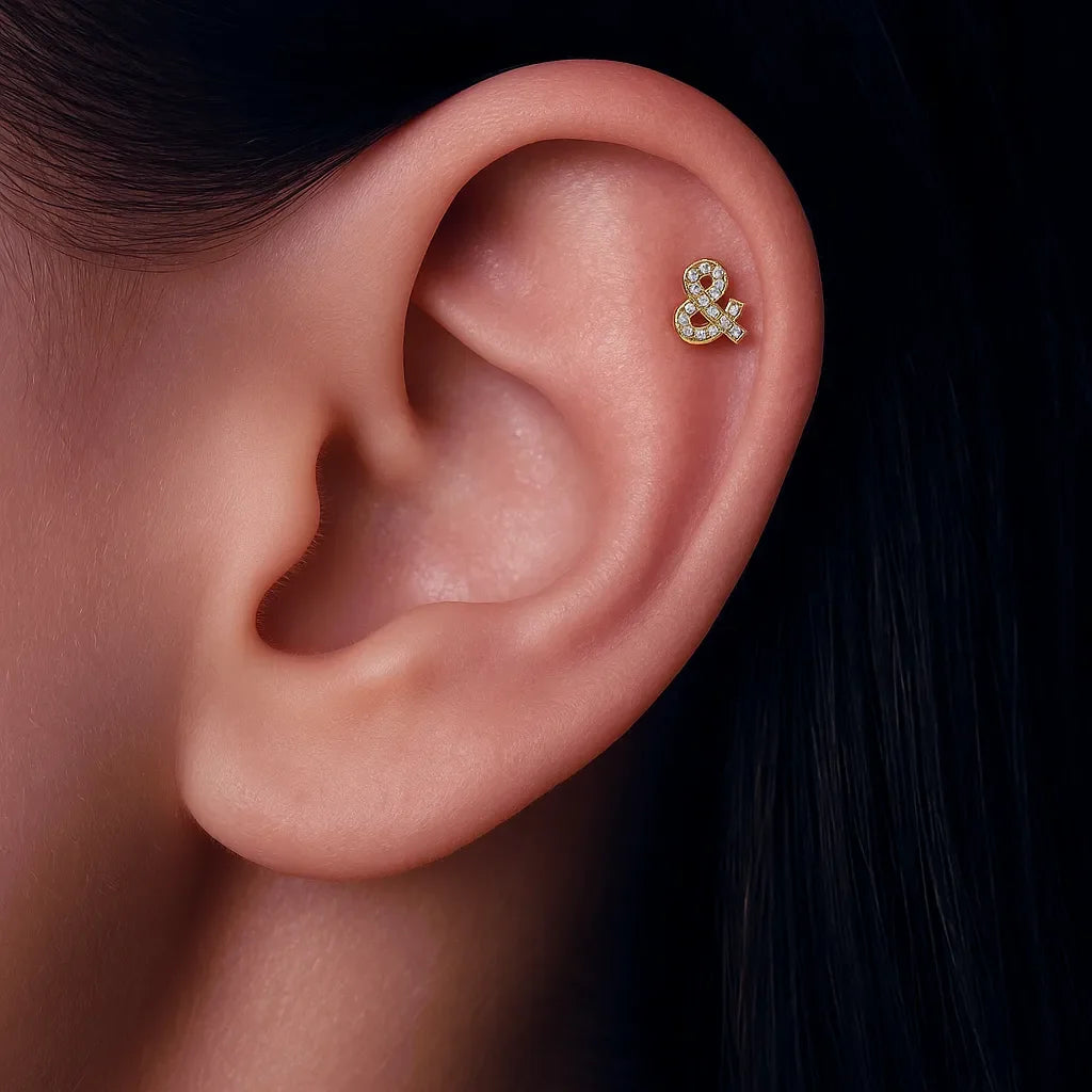 & Shape Titanium Crystal Piercing