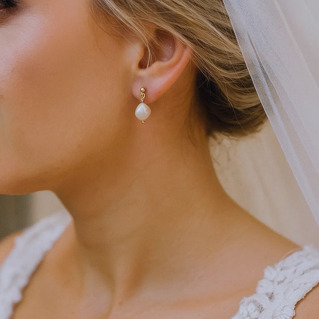 Vita Perlata Stud Drop Earrings