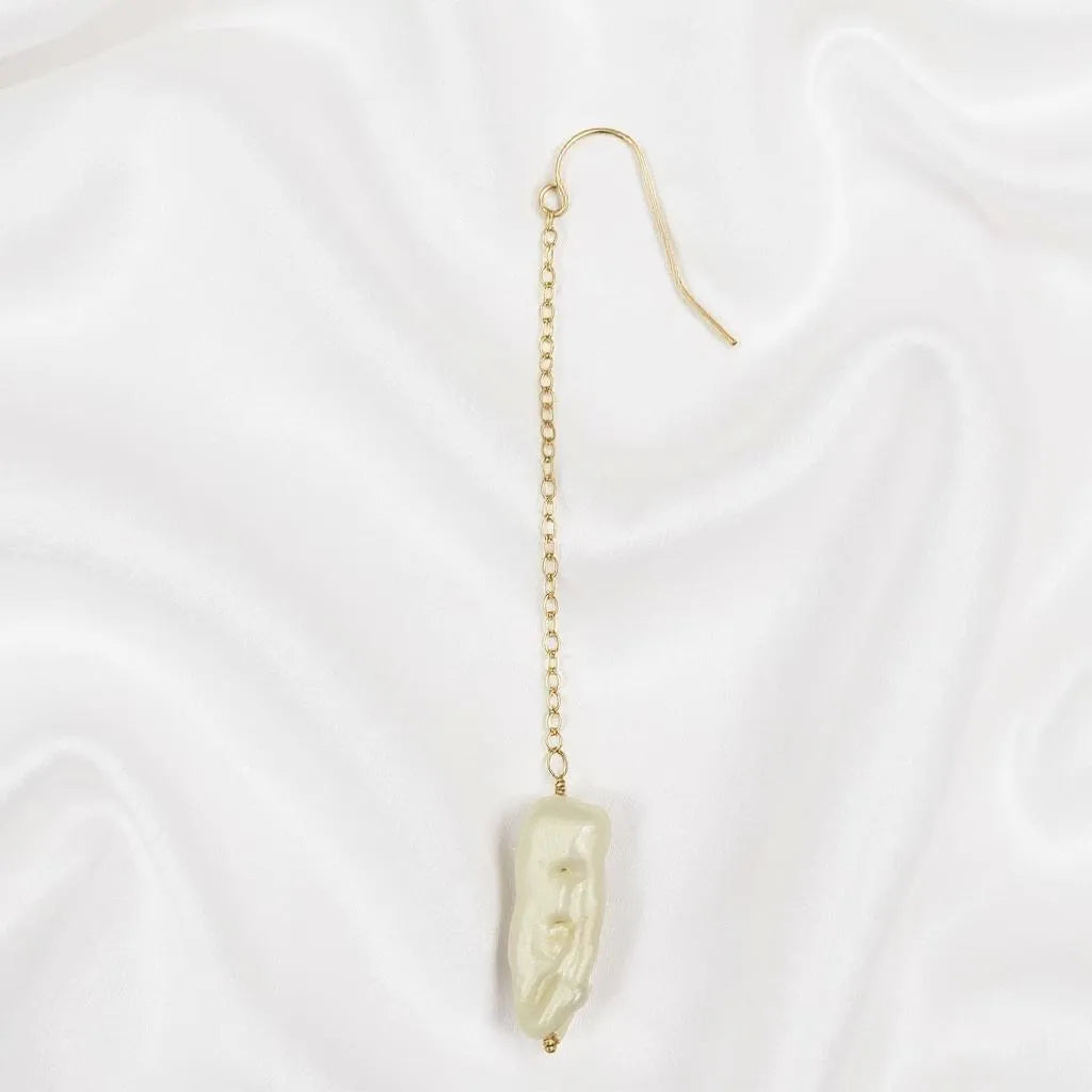 Perla Céleste Long Chain Pearl Drop Earrings