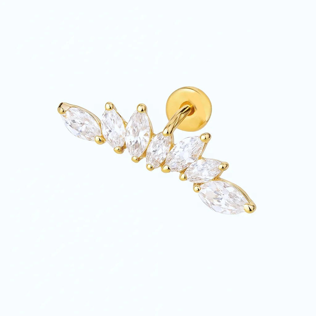 Crystal Curved Titanium Piercing