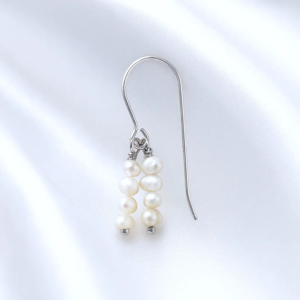 Voile d’Or Silver Hook Drop Earrings