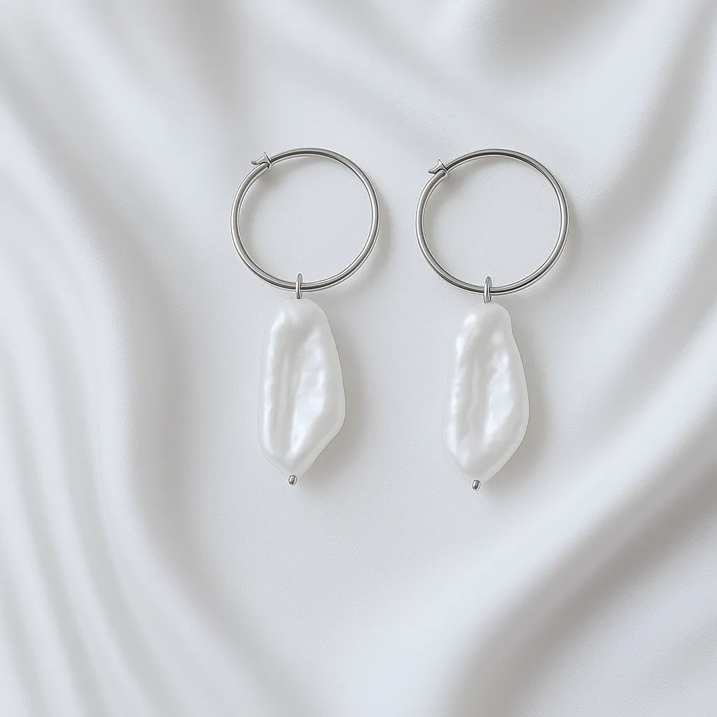 Perla Opaline Silver Pendant Pearl Drop Earring