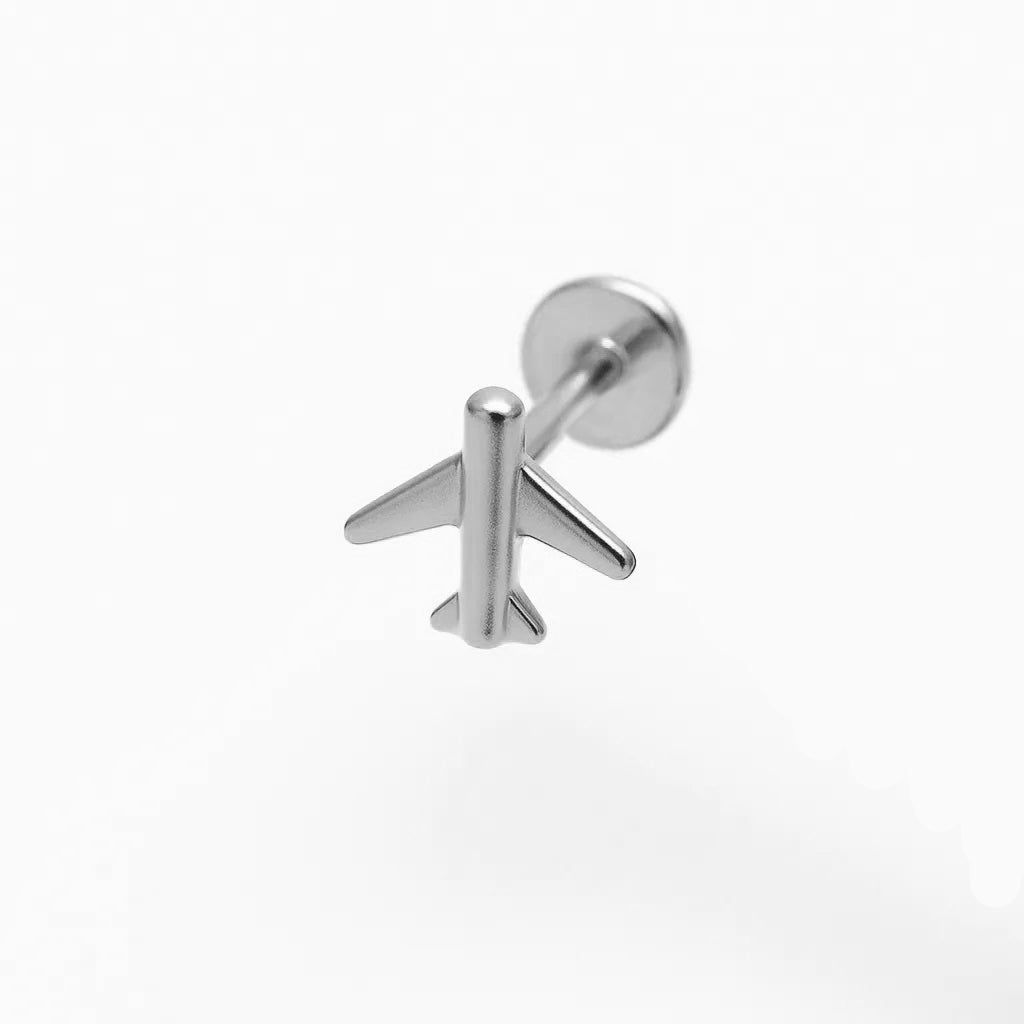 Tiny Plane Stud Titanium Piercing