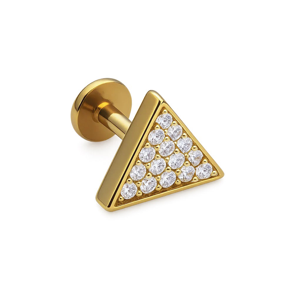 Crystal Triangle Stud Titanium Piercing