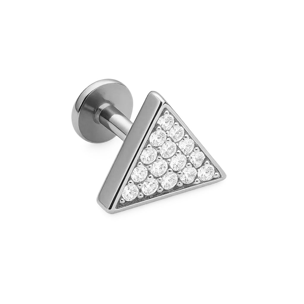 Crystal Triangle Stud Titanium Piercing
