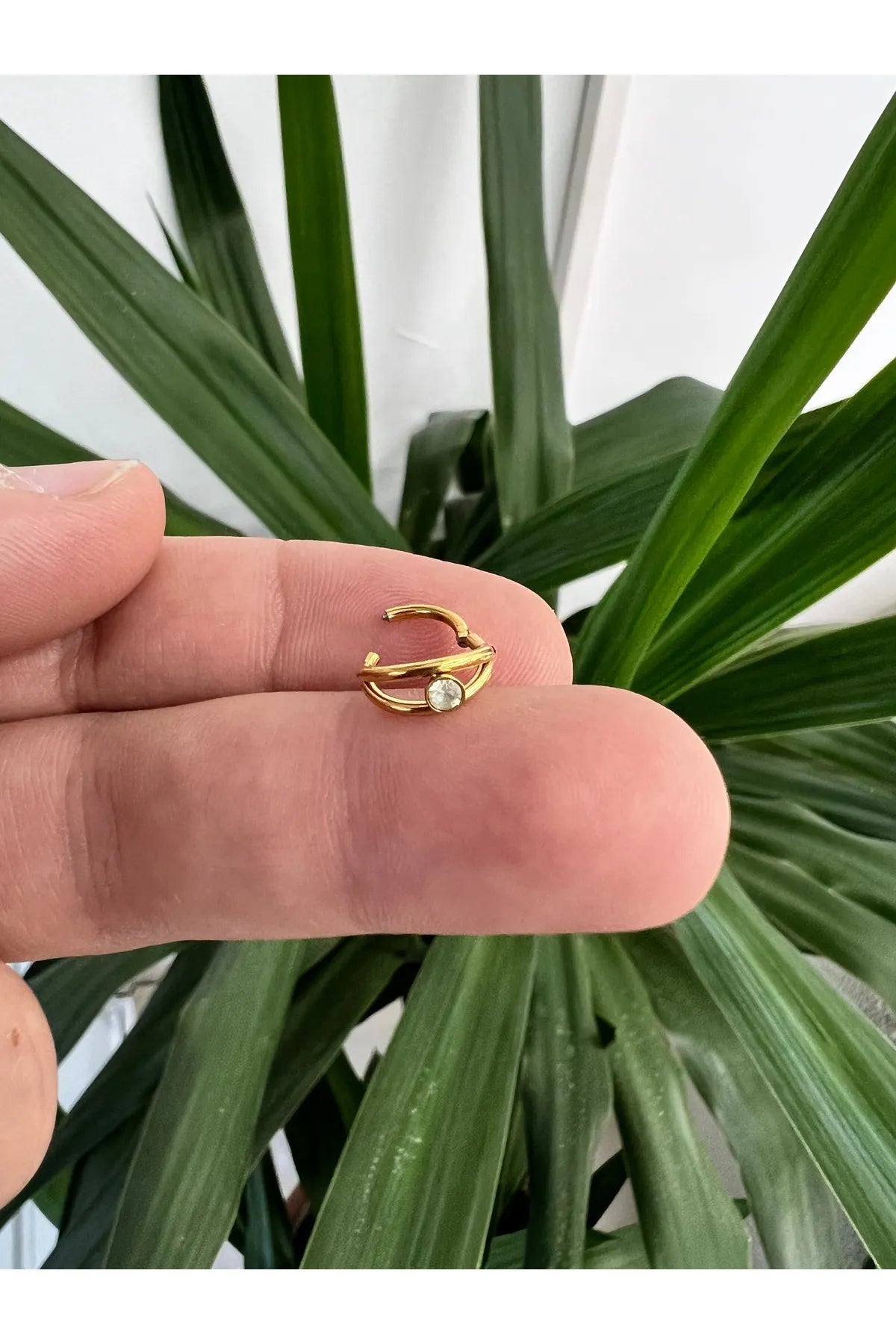 Crystal Double Nose Clicker Piercing