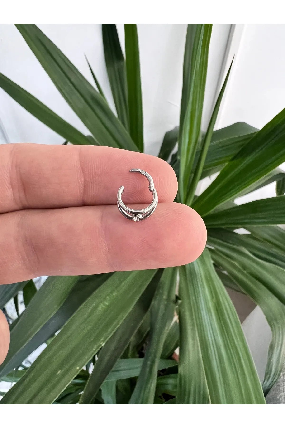 Silver 8mm Double Hoop Helix Piercing