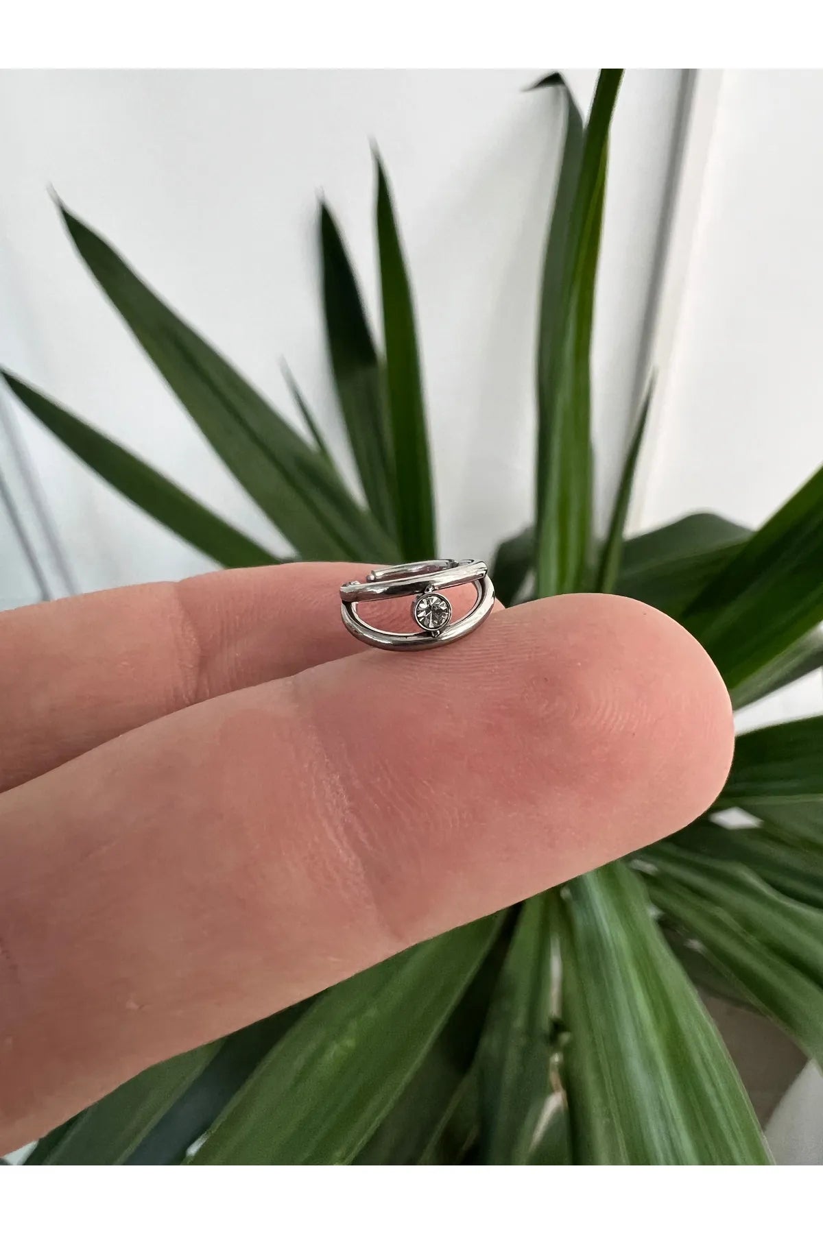 Silver 8mm Double Hoop Helix Piercing