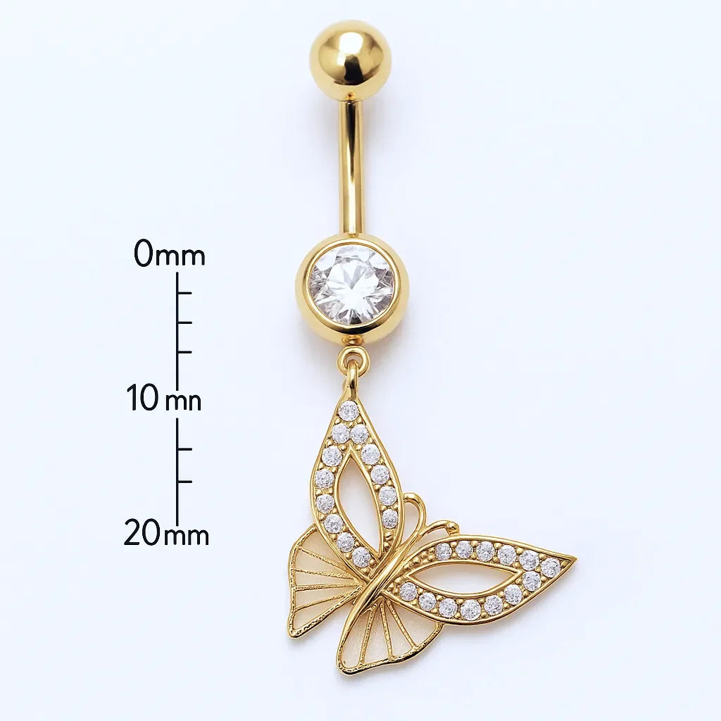 Surgical Steel Butterfly Effect Mask Design Belly Button Piercing