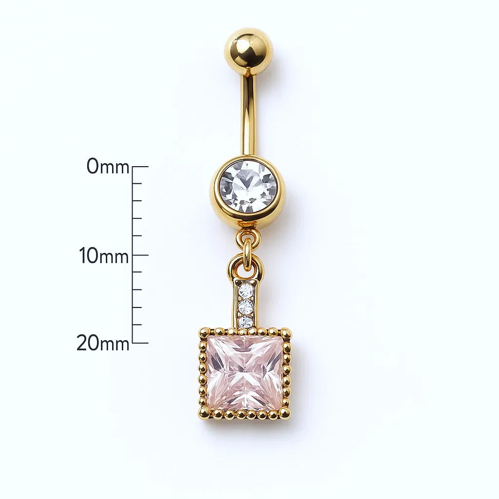 Surgical Steel Cubic Zirconia Desing Belly Button Piercing