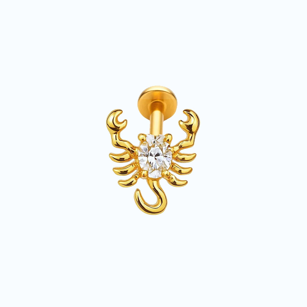 Cubic Zirconia Crab Design Titanium Piercing
