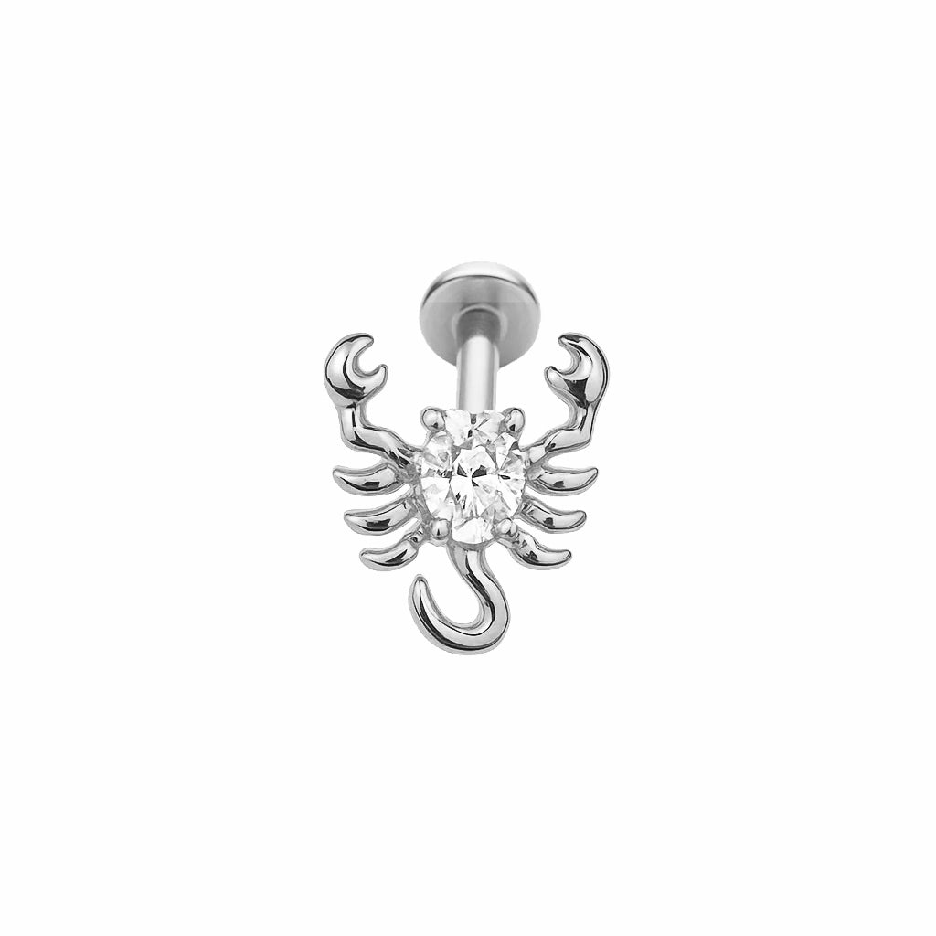 Cubic Zirconia Crab Design Titanium Piercing
