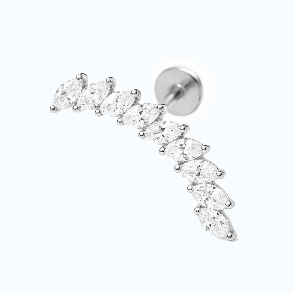 Cubic Zirconia Classic Design Titanium Piercing