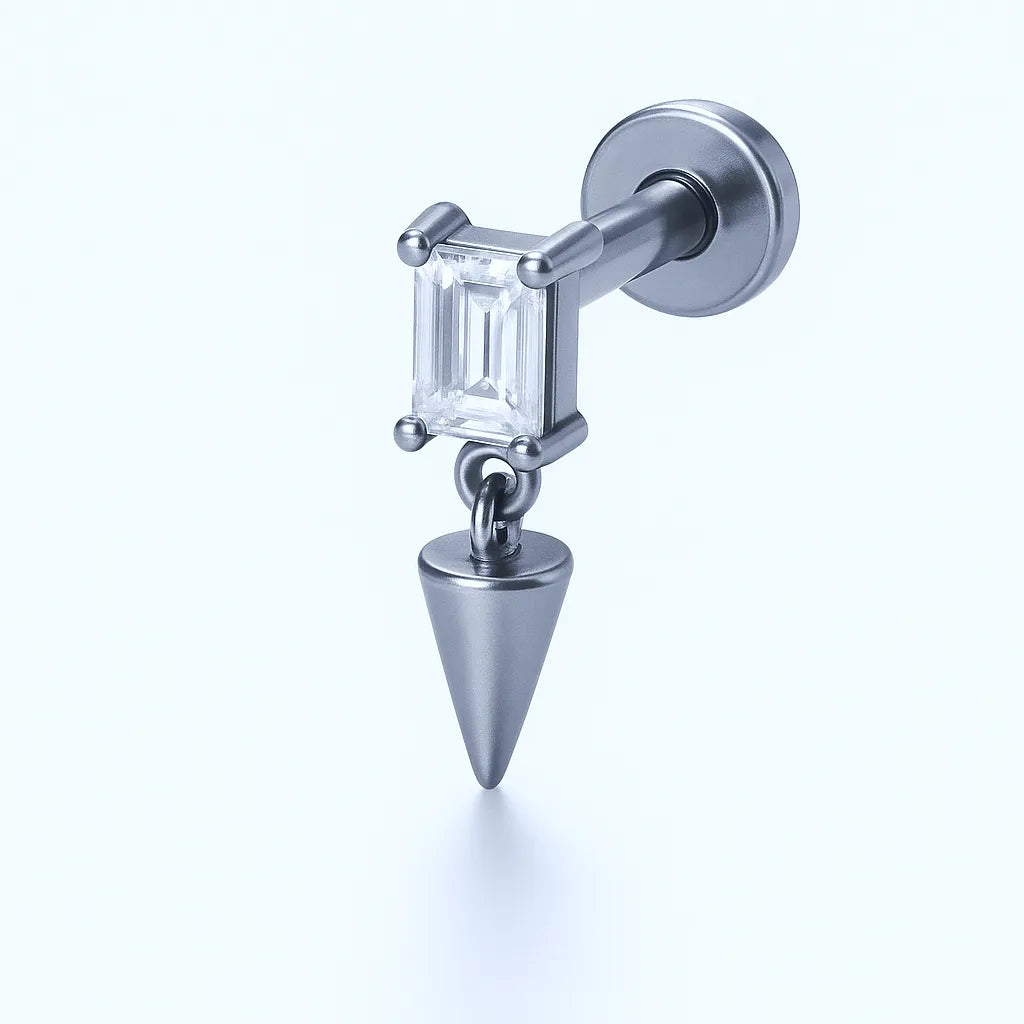 Crystal Dangle Arrow Drop Titanium Piercing