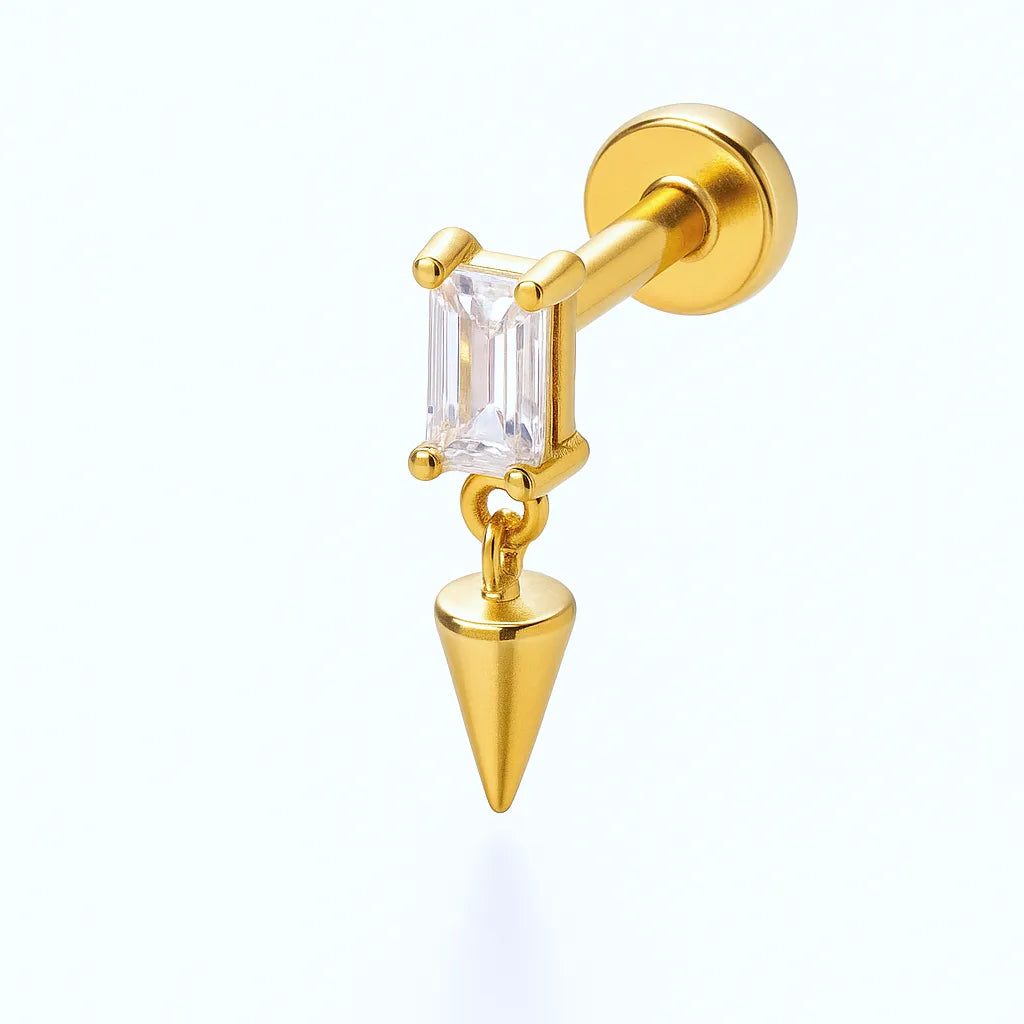 Crystal Dangle Arrow Drop Titanium Piercing