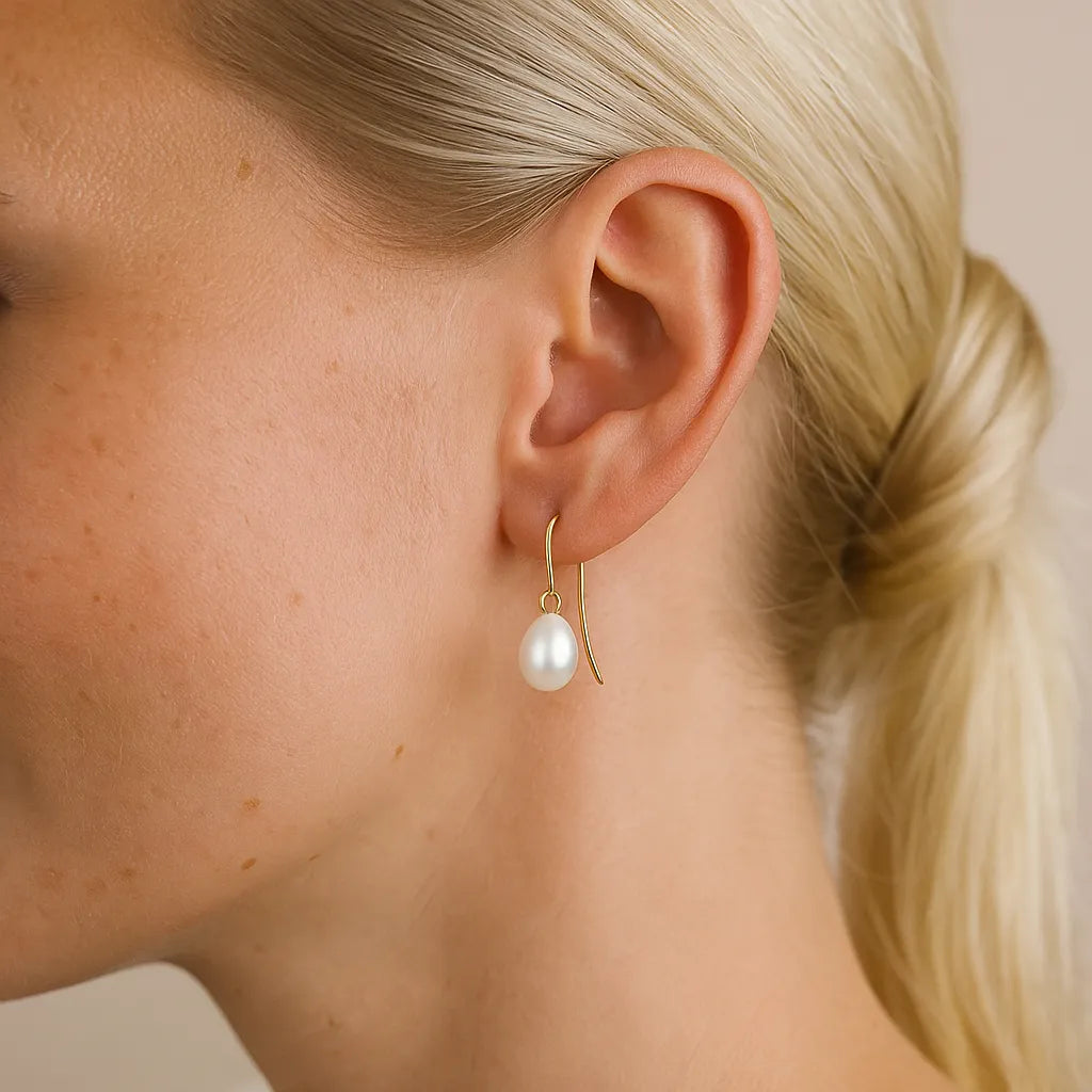 Clara Lux Gold Filled Hook Large Pearl Earrings