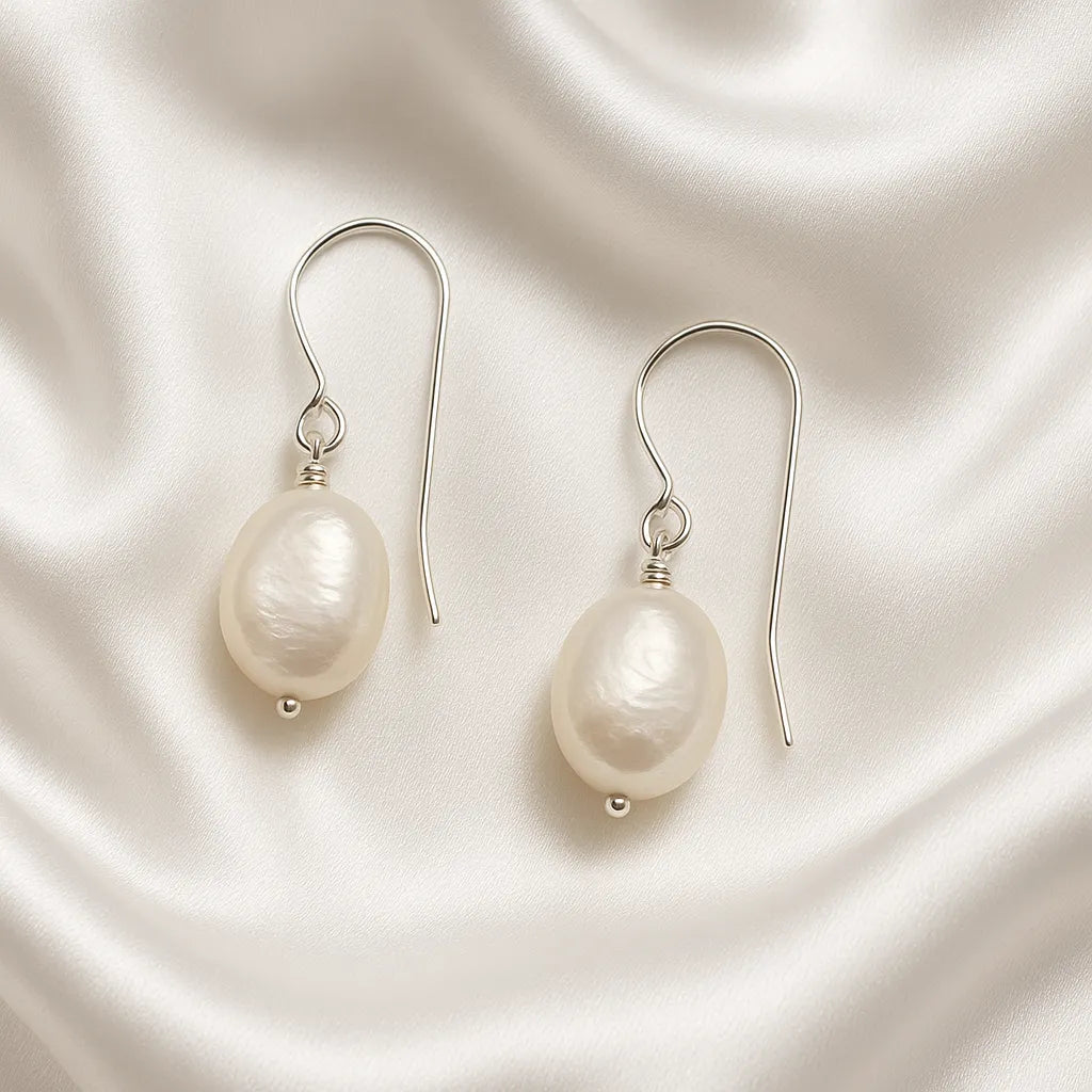 Clara Lux Hook Large Pearl Earrings