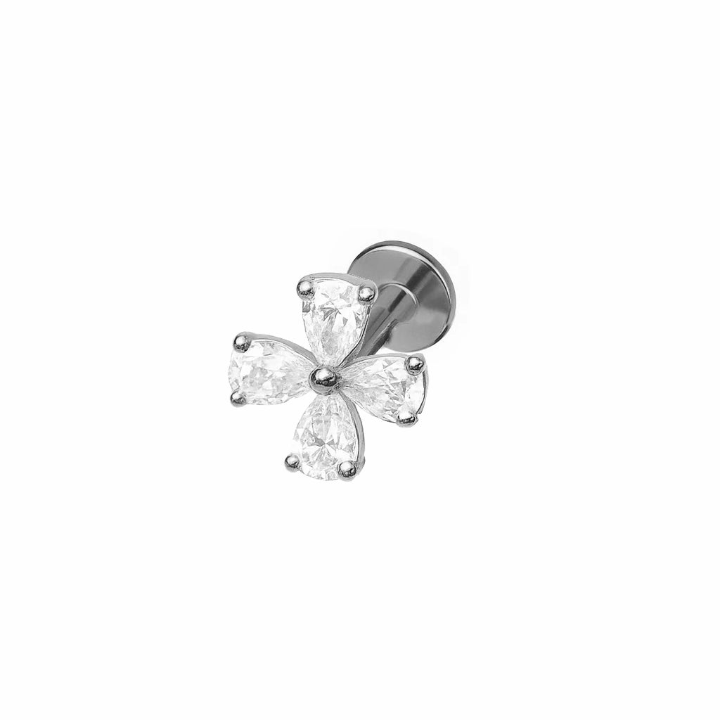 Cubic Zirconia Daisy Design Titanium Helix Piercing