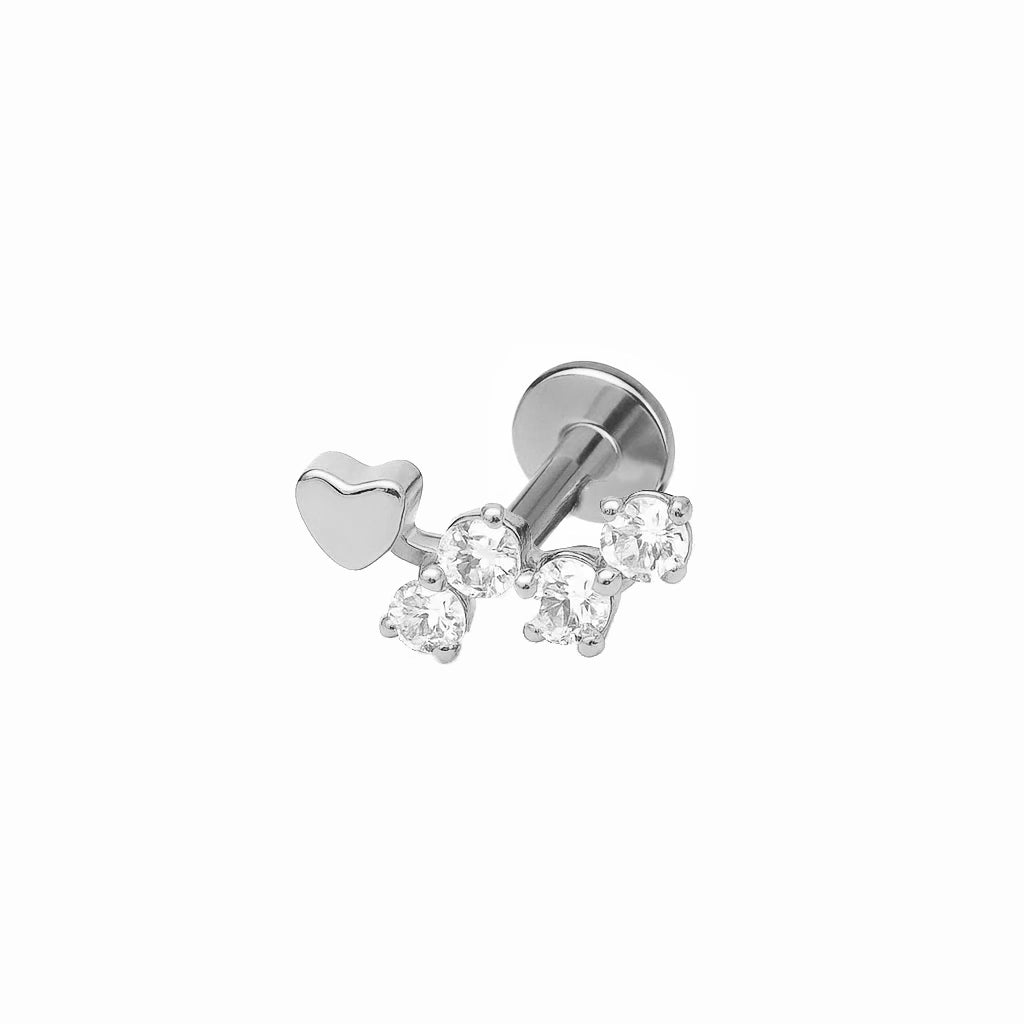 Cubic Zirconia Comet Design Titanium Helix Piercing