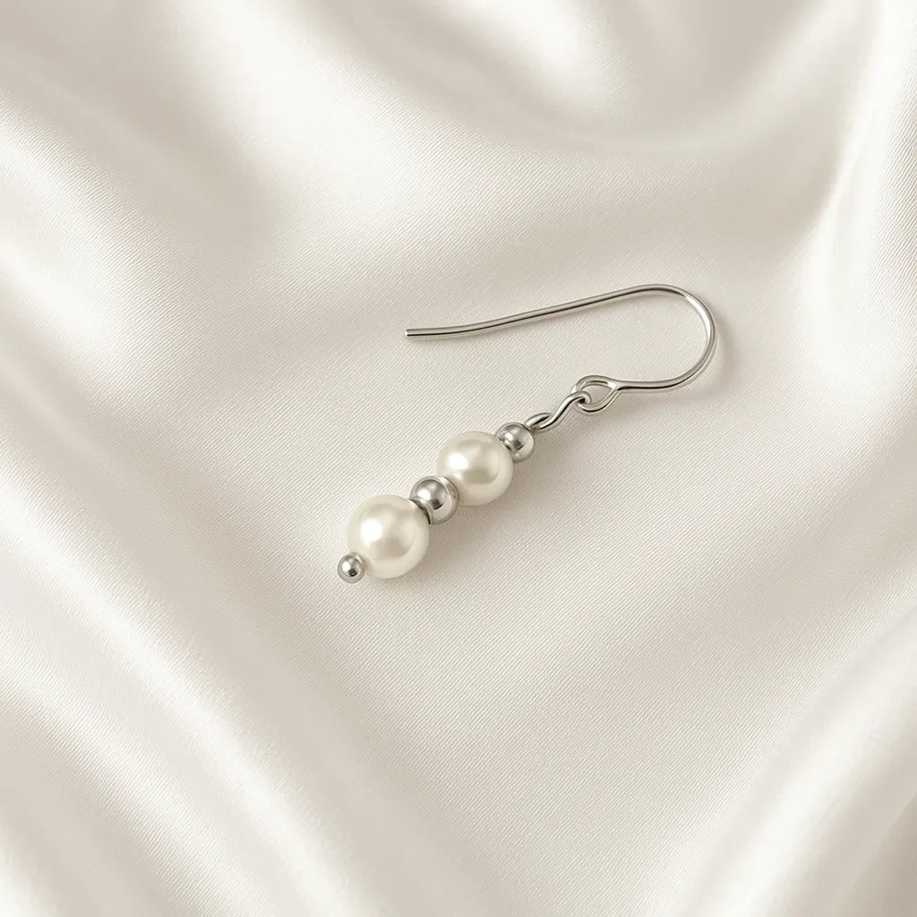 Fleur Céleste Silver Hook Pearl Earrings