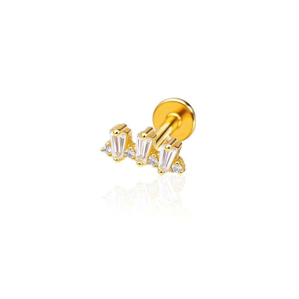 Mini Triple Crystal Titanium Helix Piercing