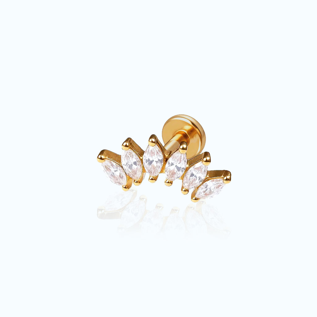 Mini Semicircle Crystal Titanium Helix Piercing