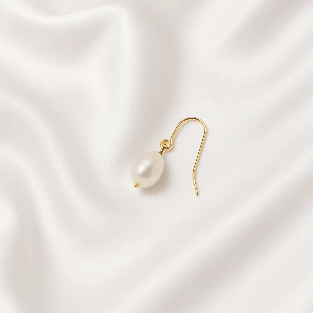 Clara Lux Gold Filled Hook Large Pearl Earrings