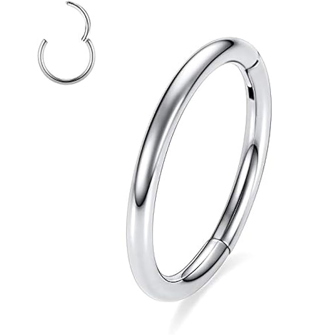 Plain Clicker Rook Piercing and Hoop