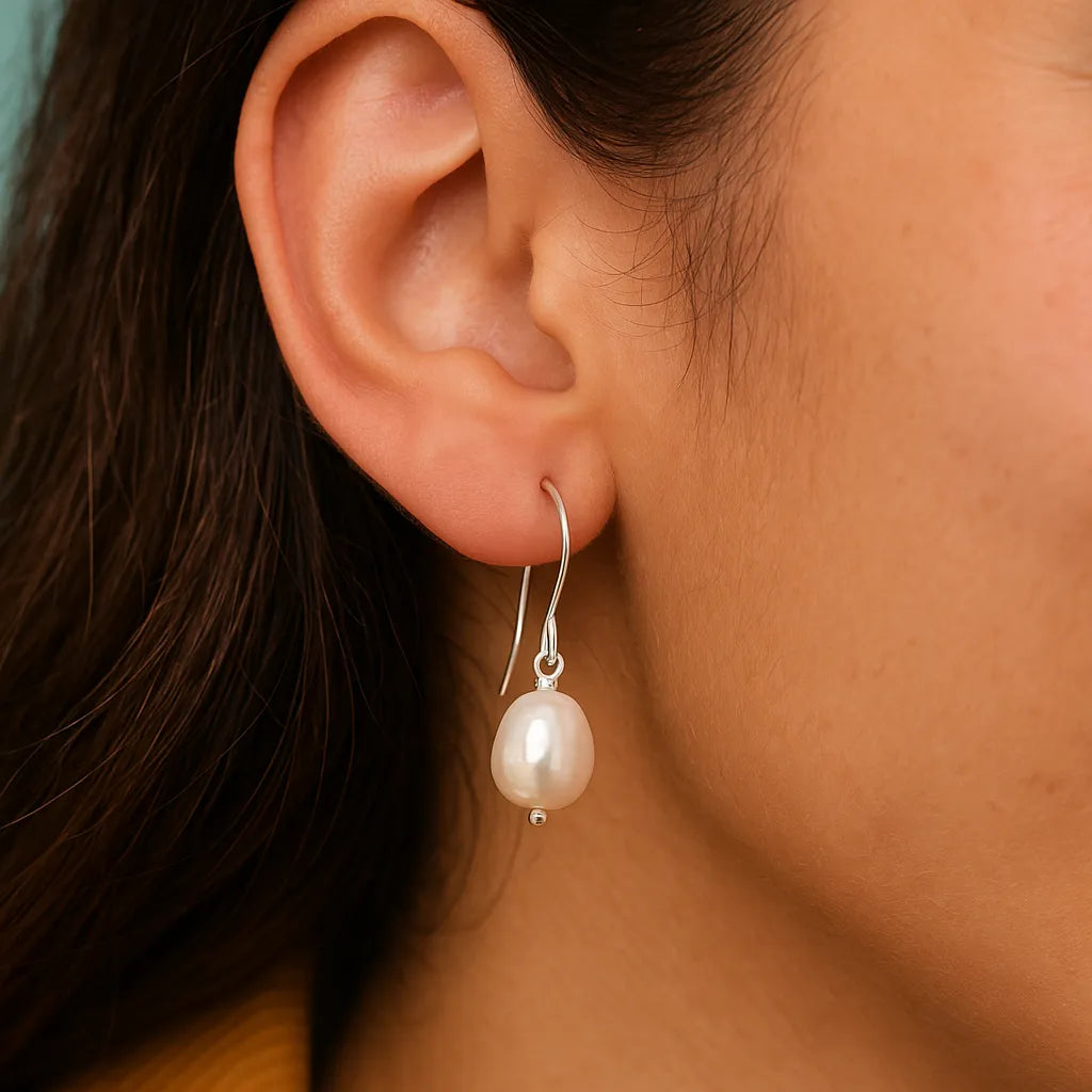 Clara Lux Hook Large Pearl Earrings