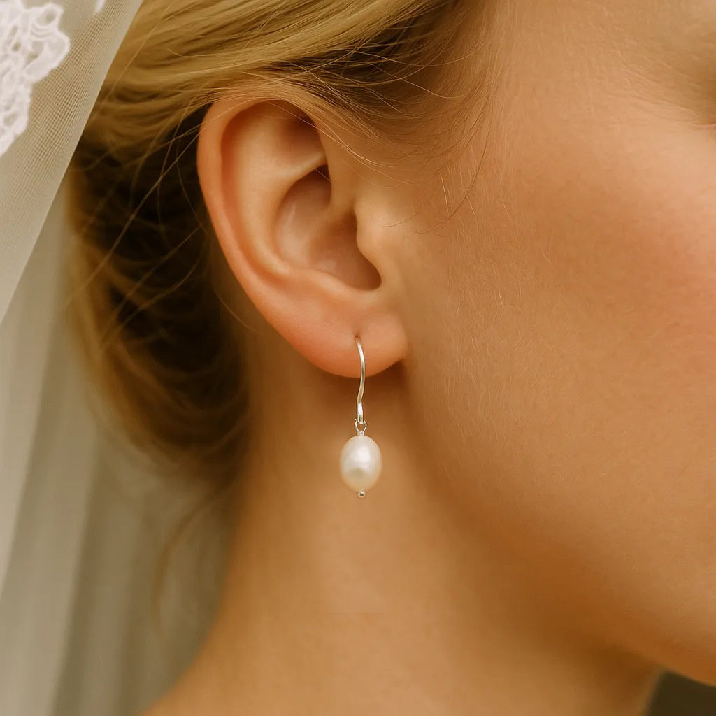 Clara Lux Hook Large Pearl Earrings