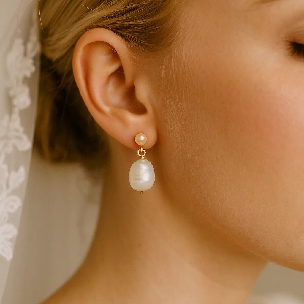 Silva Opale Double Pearl Stud Earrings