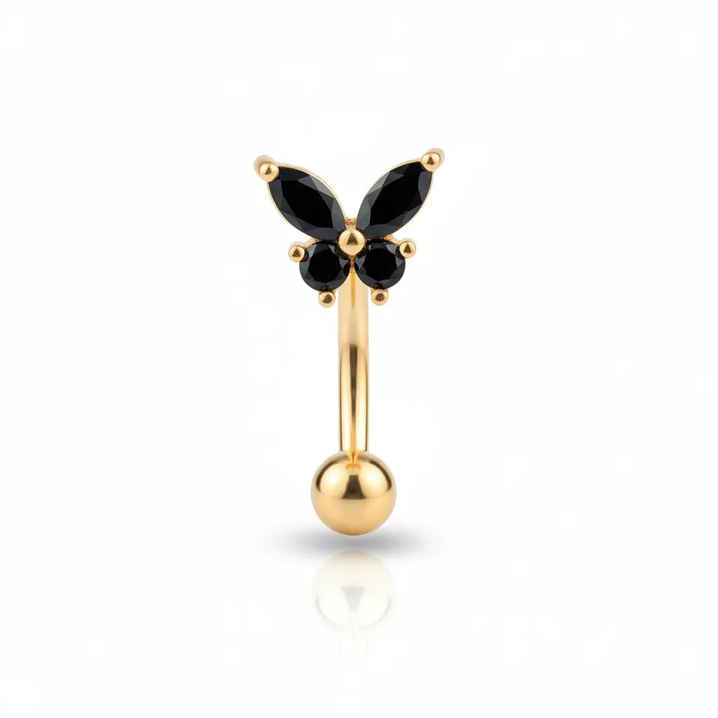 Surgical Steel Butterfly Belly Bar Piercing