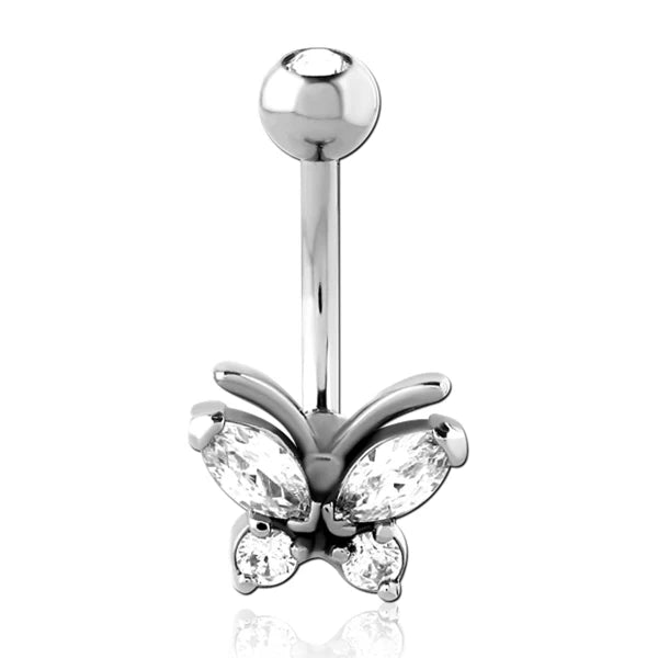 Surgical Steel Butterfly Belly Bar Piercing