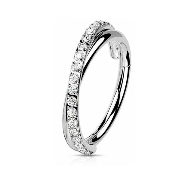 Crystal Double Row Helix Piercing