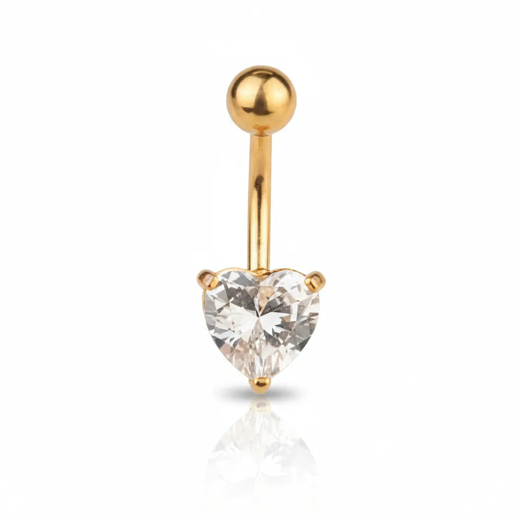 Sparkling Heart Crystal Belly Bar