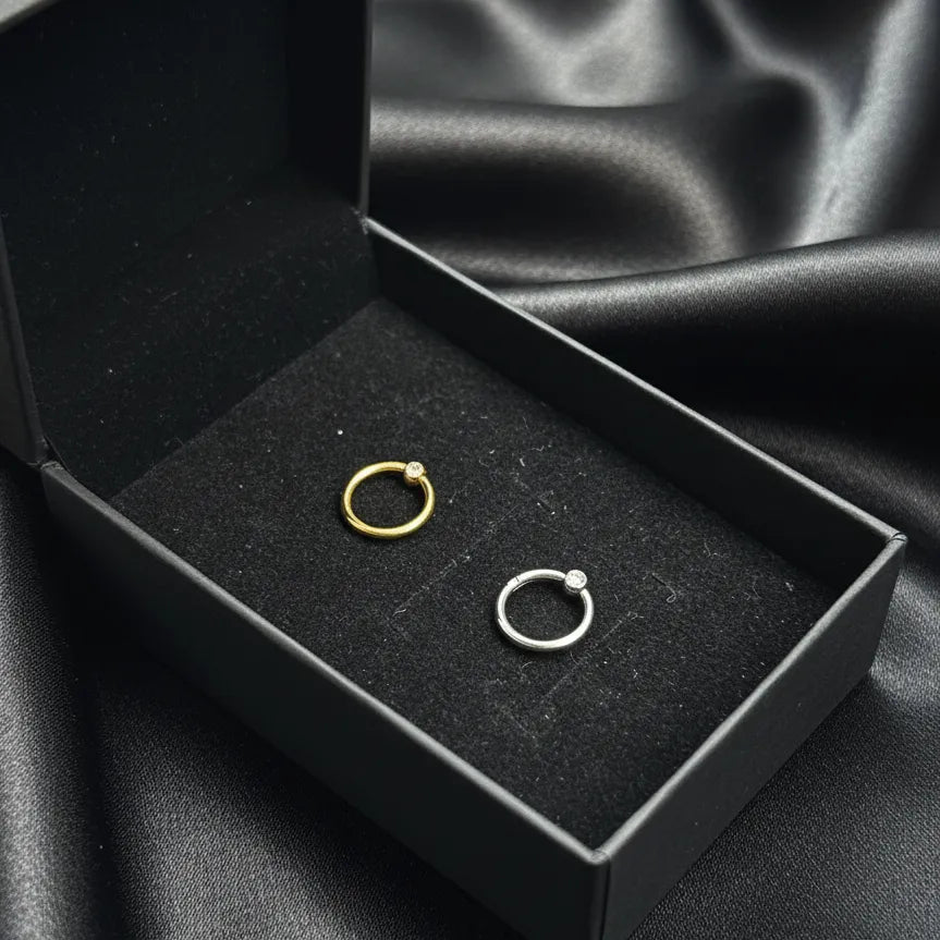 Crystal Single Stones Conch Piercing and Septum Piercing