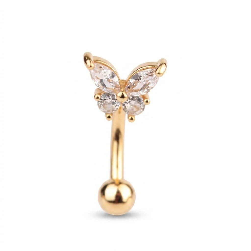 Surgical Steel Butterfly Belly Bar Piercing